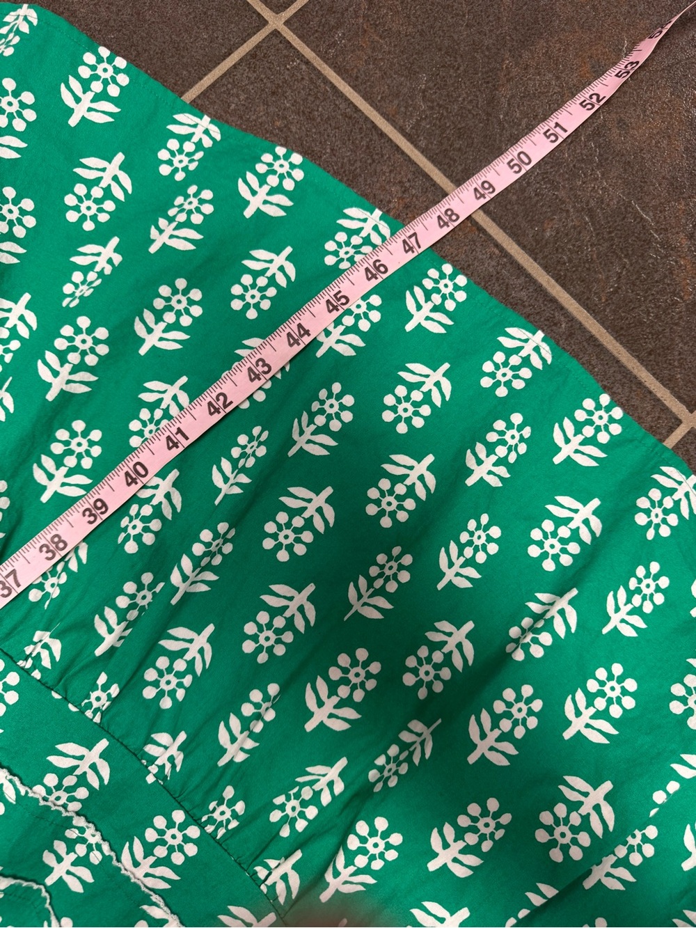 J. Crew Factory Block-Print Puff-Sleeve Midi Dress Emerald Beryl 10 - Picture 15 of 16